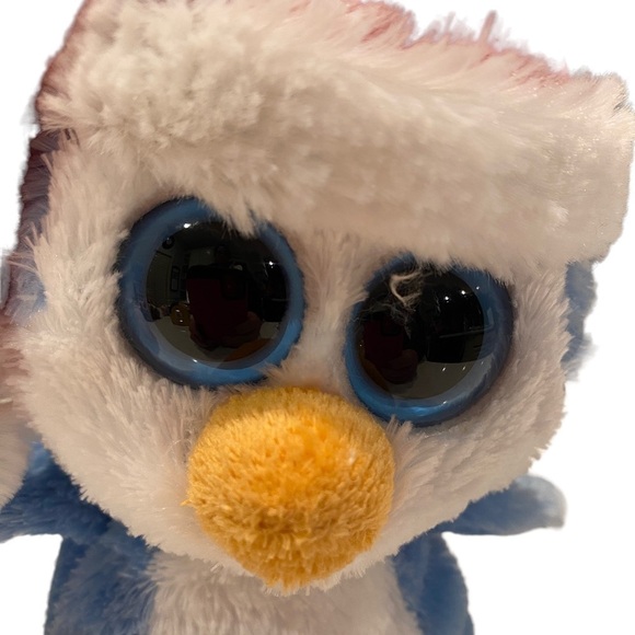 TY Beanie Boos FAIRBANKS the 7" Plush Blue Penguin Santa Hat Retired Solid Eyes - Picture 2 of 10